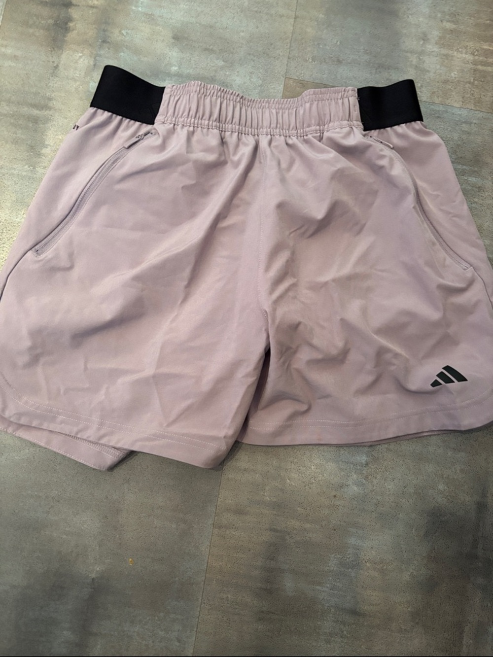 adidas Women's Light Mauve Athletic Shorts with Black Waistband size 8